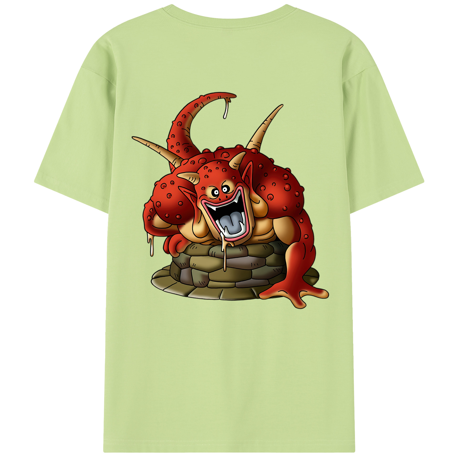 （画像用） ドラゴンクエスト Doragon Kuesuto Dragon Quest 綿100％半袖Tシャツ（背面プリント）